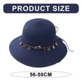 thumbnail image 2 of 56-58 cm circunferencia del sombrero sombrero de sol de verano para mujer sombrero de paja borla colgante de concha sombrero de pescador, 2 of 5