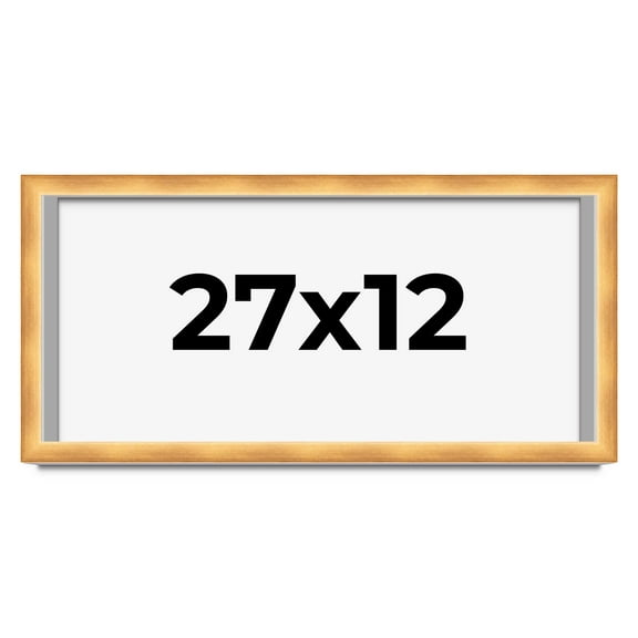 27x12 Shadow Box Bronze Cross-Brushed Display Frame | 1.625 Inches Deep Solid Wood | UV Resistant