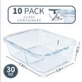 thumbnail image 3 of 10 Packs 30oz Glass Meal Prep Containers 2 Compartments,Glass Food Storage Containers with Lids,Airtight Lunch Bento Boxes,Microwave,Oven,Freezer and Dishwasher Safe, 3 of 4