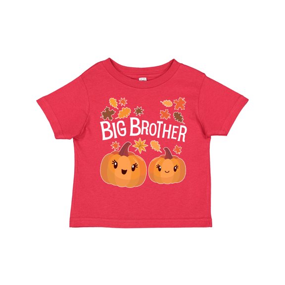 Inktastic Big Brother Pumpkins with Fall Leaves Boys Toddler T-Shirt