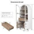 thumbnail image 2 of AENKYO 71" Arched Pantry Cabinet, Farmhouse Kitchen Storage with Tempered Glass Doors & Adjustable Shelves, White, 2 of 10