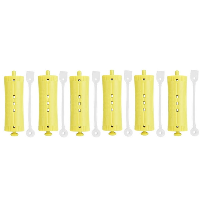 6Pcs Rouleaux à Cheveux Vague Chaleur Perm Tige Cheveux Clip Boucles Outil de Coiffure avec Bande de Caoutchouc 2