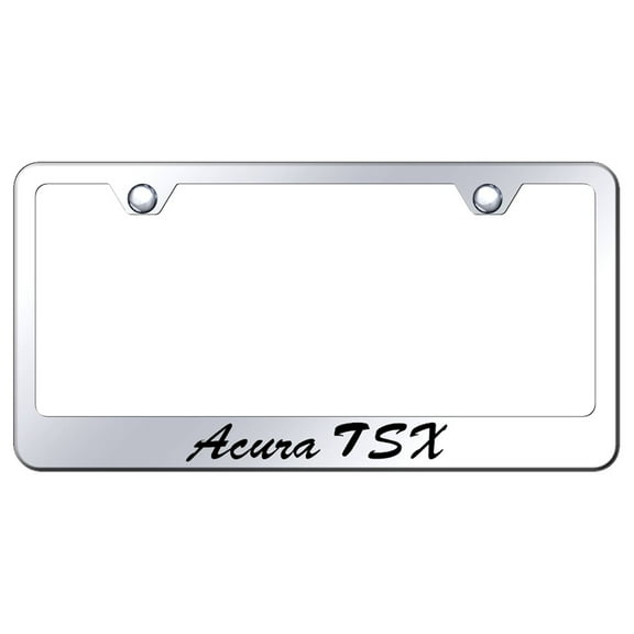 Acura TSX Laser Etched Script Stainless Steel License Plate Frame (Chrome)