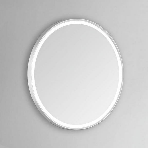 Modern Mirrors Sola Round Wall Mounted Vanity Makeup Mirror with Lights, Vanity Mirror with Aluminum Frame, White, 40 x 40 inches