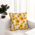 thumbnail image 6 of Fuzoiu White Marble Pattern Sunflower Print Square Pillow Cover,Hidden Zipper Design,Luxury Square Pillow Case, Throw Pillow,Couch Cushion-20"x20", 6 of 7