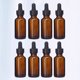 thumbnail image 5 of EeaseMX 8 botellas de aceite esencial de 15 ml para mujer, estilo retro antiguo, de vidrio, vacías, con gotero dispensador, decorativas (marrón), 5 of 7