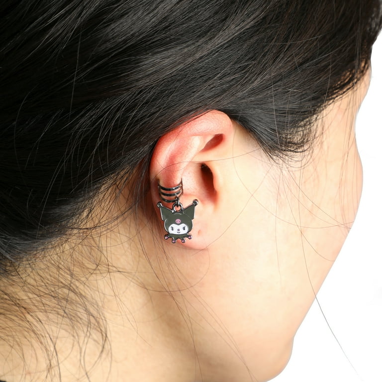 [✧YuRo◡̈*✧]あみぐるみ Amazon.com: Sanrio Womens Pink Skull and Kuromi Earrings Set