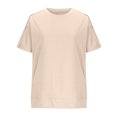 thumbnail image 4 of FAIWAD Womens Oversized Sweatshirts Short Sleeve Round Neck Slit Tops Loose Casual Pullover Sweatshirts, 4 of 5