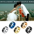 thumbnail image 4 of Smart Temperature Couple Ring Sterling Metal Temperature Display Wedding Rings, 4 of 6