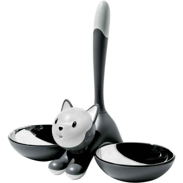 A di Alessi Tigrito Cat Bowl, Grey, Applying new, fun designs to everyday household Alessi has done it again with this food dish By Brand Alessi - Walmart.com