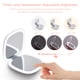 thumbnail image 3 of Espejo de maquillaje de viaje con aumento LED compacto - 4 pulgadas Aumento 1X / 10X Bolsillo de mano pequeño Regulable Doble cara USB Recargable Pantalla táctil Cosmético de mesa portátil (Blanco), 3 of 8