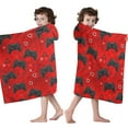 thumbnail image 4 of Black Controllers Games Symbols Red Pattern Hooded Bath Towel，50"x30" for Ages 3 To 12 Kids, Quick Dry Lightweight Soft Microfiber Hood Beach Towel Cover Up for Kids, 4 of 7