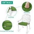 thumbnail image 3 of VIVIJASON 5-Piece Patio Furniture Dining Set, All-Weather White Cast Aluminum Outdoor Conversation Set, Include 4 Cushioned Chairs and a 35.2" Round Table w/Umbrella Hole for Balcony Lawn Garden, 3 of 7