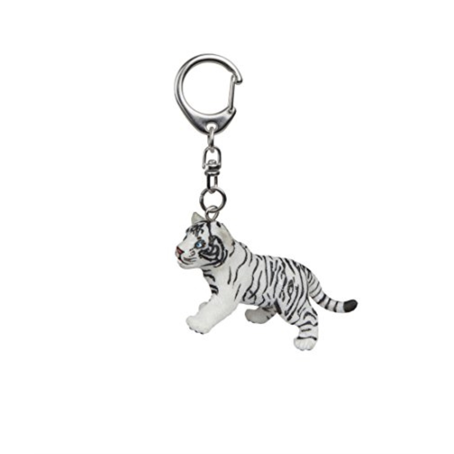 papo white tiger cub key ring, multicolor