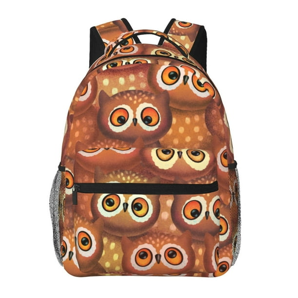 Disketp Brown Owl Mochila Estampada para Hombre y Mujer – Mochila Ligera Clásica con Múltiples Bolsillos para Universidad, Trabajo y Viajes-One Size