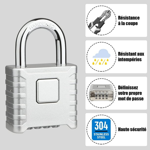 Large 4 Digit Combination Padlock with Big Password Simple and