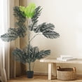 thumbnail image 7 of Artificial Palm Tree, Fake Green Plant Faux Potted Palm Tree with Fake Fern, Detachable Trunk, 7 of 7
