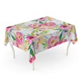 thumbnail image 1 of JSDART Arrangement Watercolor Floral Pattern Pink Purple Turquoise Roses Peonies Tablecloth Table Desk Cover Home Party Decor 60x104 inch, 1 of 1