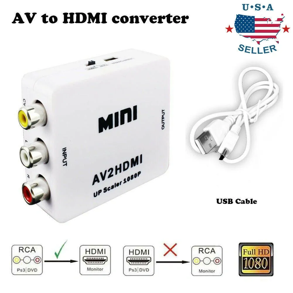 Input RCA to HDMI 1080p (60HZ) Output Converter Composite AV CVBS Video