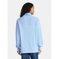 thumbnail image 3 of Time and Tru Women's Ottoman Ribbed Pullover Top with Long Sleeves, Size XS-XXXL, 3 of 5
