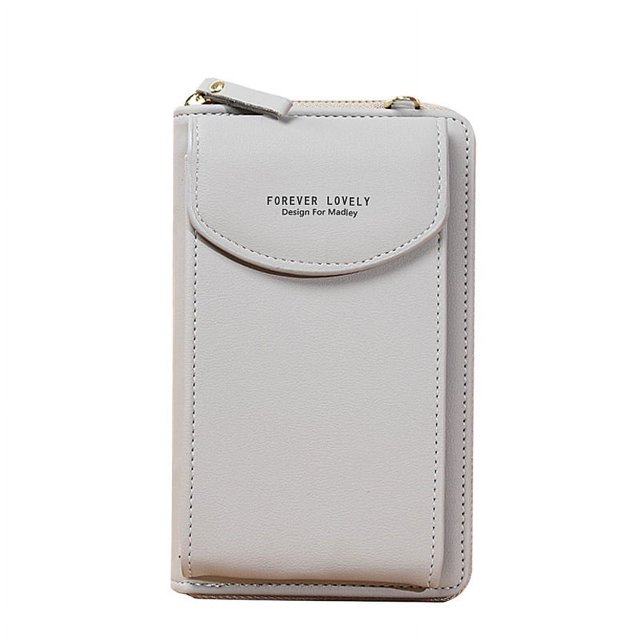 Cartera de mujer de color liso, pequeña, tipo bandolera, multifuncional, para teléfono móvil, de longitud media, monedero de verano para mujer