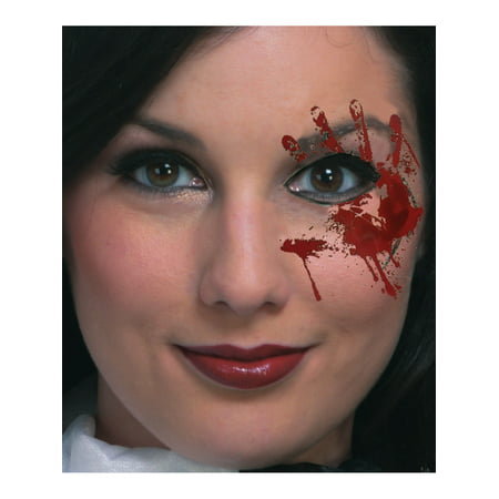 Bloody Hand Temporary Face Eye Tattoo Mask Costume