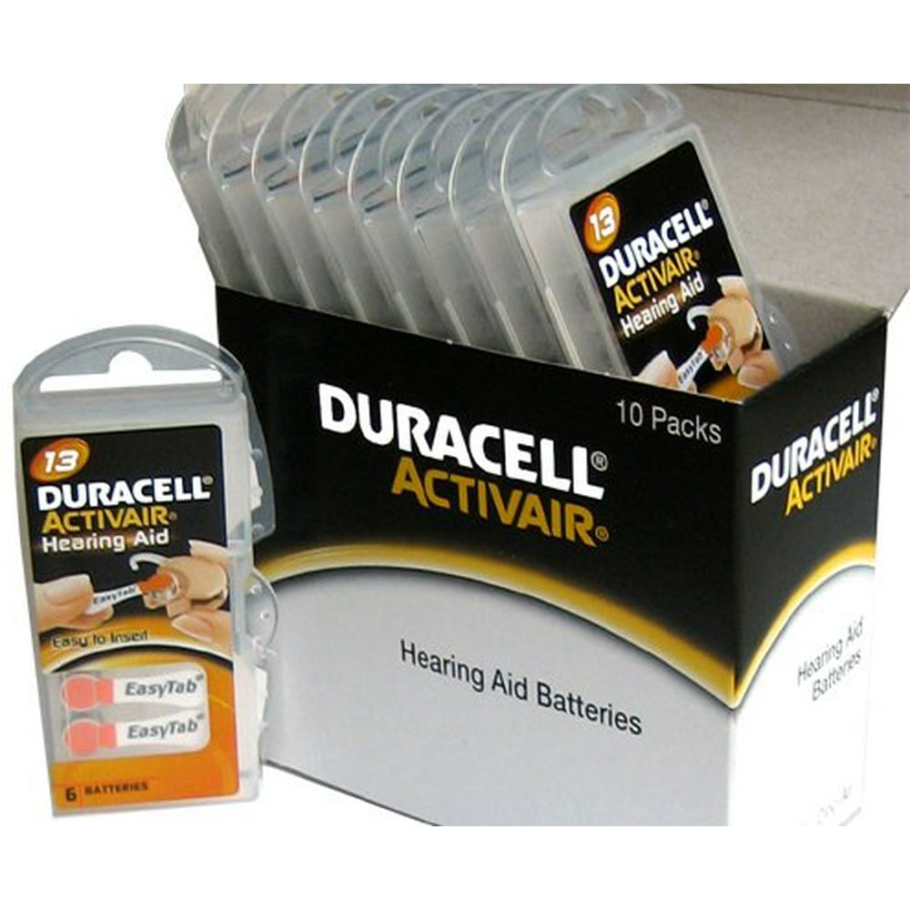 Duracell Hearing Aid Batteries Size 13 Pack 60 Batteries 1.45V NEW FREE