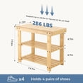 thumbnail image 2 of Bigleap 3-Tier Bamboo Shoe Rack Bench, Entryway Storage Organizer for Hallway, Bedroom, Balcony, Small Spaces,Wood,11.3''x 19.7'' x 17.8'', 2 of 9