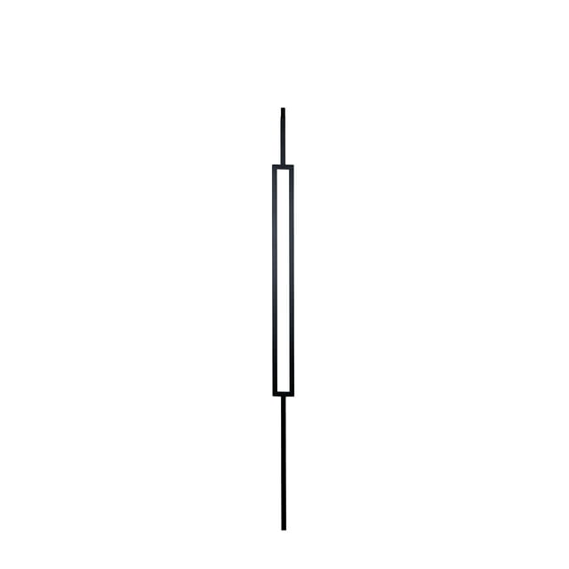 Home Stairway 44 Po x 0.5 Po Satin Noir Moderne Simple Mince Rectangle Fer Forgé Creux Balustre, 10 Pcs