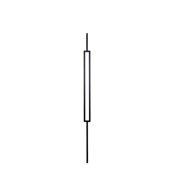 Home Stairway 44 Po x 0.5 Po Satin Noir Moderne Simple Mince Rectangle Fer Forgé Creux Balustre, 10 Pcs