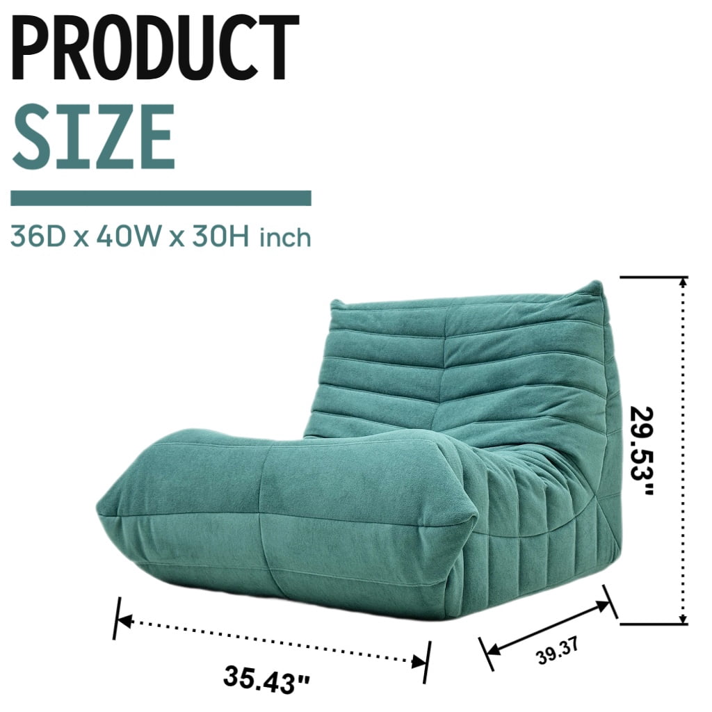 MEISIMAN Bean Bag Chair, Lazy Sofa Floor Chair- Beanbag for Adults, Comfy Giant Bean Bag Chair with Memory Foam & Fleece Fabric for Living Room, Bedroom, Reading Corner, Lounge