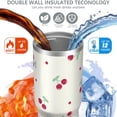 thumbnail image 4 of 1pc cherry 30oz Tumbler with Straw & Handle - Insulated Stainless Steel Cup | Holiday Gift for Man Women (Christmas, Valentine's, Birthday), 4 of 7
