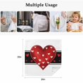 thumbnail image 4 of Red Love Heart Valentine Cloth Napkins, Red Black Love Heart Washable and Reusable Dinner Napkins Set of 4, Table Napkin for Kitchen Party Birthday Wedding Hotel Housewarming 20"x20", 4 of 8
