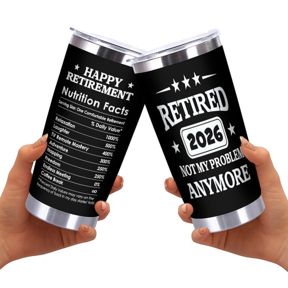 Best Retirement Gifts for Men 2026 - Funny Retired Gifts for Teachers Coworkers Leaving Farewell Going Away, Happy Retirement Presents, 20 OZ Stainless Steel Insulated Travel Coffee Tumble