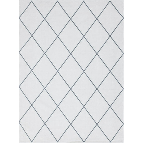 Rugs.com Georgia Collection Rug – 8' x 11' Ivory Flatweave Rug Perfect For Living Rooms, Large Dining Rooms, Open Floorplans