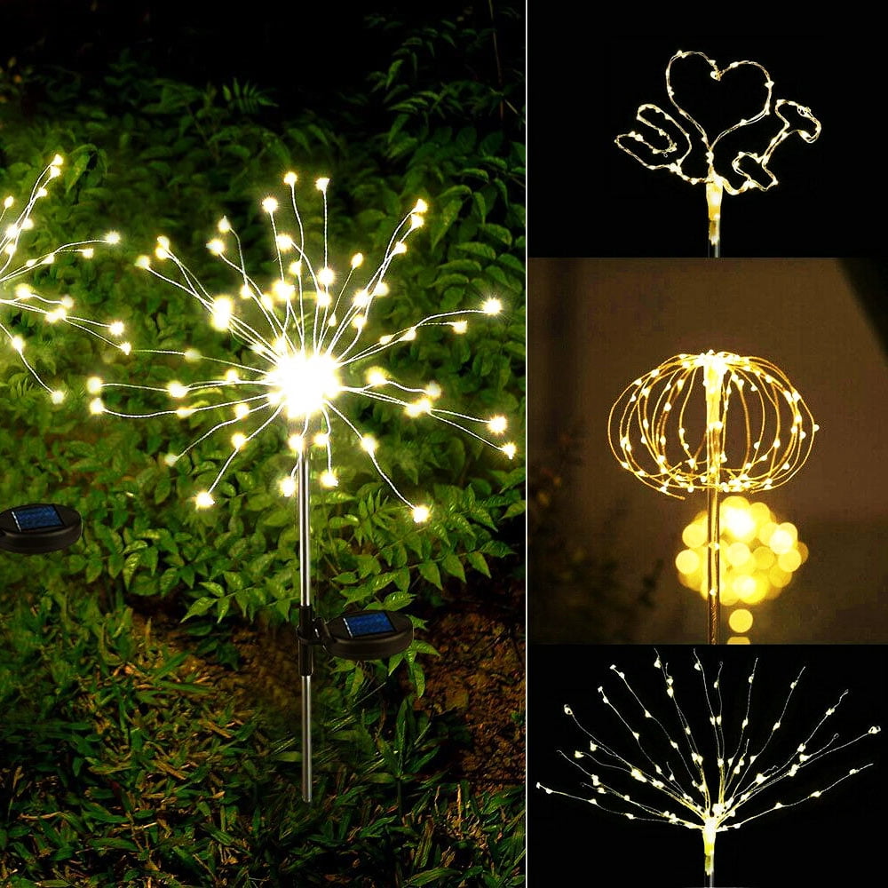 Willstar LED Outdoor Solar Garden Lights Waterproof Firework Stake ...