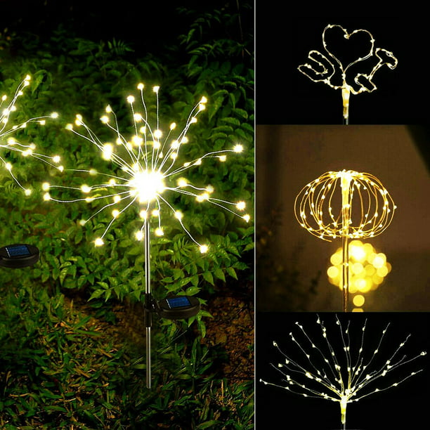 Willstar Led Outdoor Solar Garden Lights Waterproof Firework Stake Starburst Fairy Light Diy Flowers Trees For Patio Lawn Com