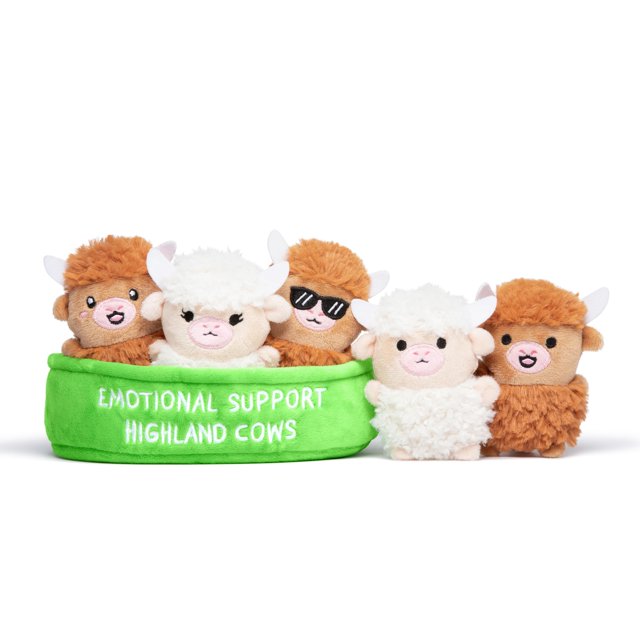 Animales de peluche ¿QUÉ MEMES? Juego de peluches Highland Cow, 5 piezas