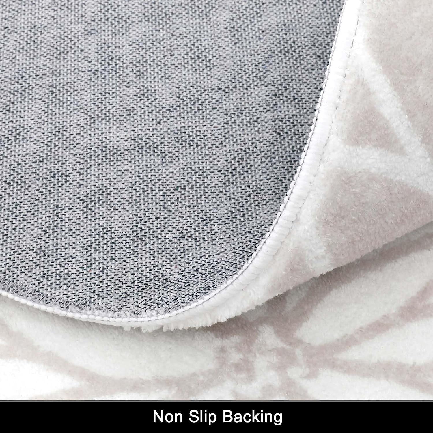 Findosom 4'x4'Round Area Rug,Non Slip Washable Round Rug Boho Area Rug for Living Room,Bedroom,Home Decor,Office,Dining Room,Gray
