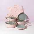 thumbnail image 2 of Paris Hilton Epic Nonstick Pots and Pans Set, Multi-Layer Nonstick Coating, Tempered Glass Lids, Soft Touch, Stay Cool Handles, Made Without PFOA, Dishwasher Safe Cookware Set, 12-Piece, P, 2 of 10