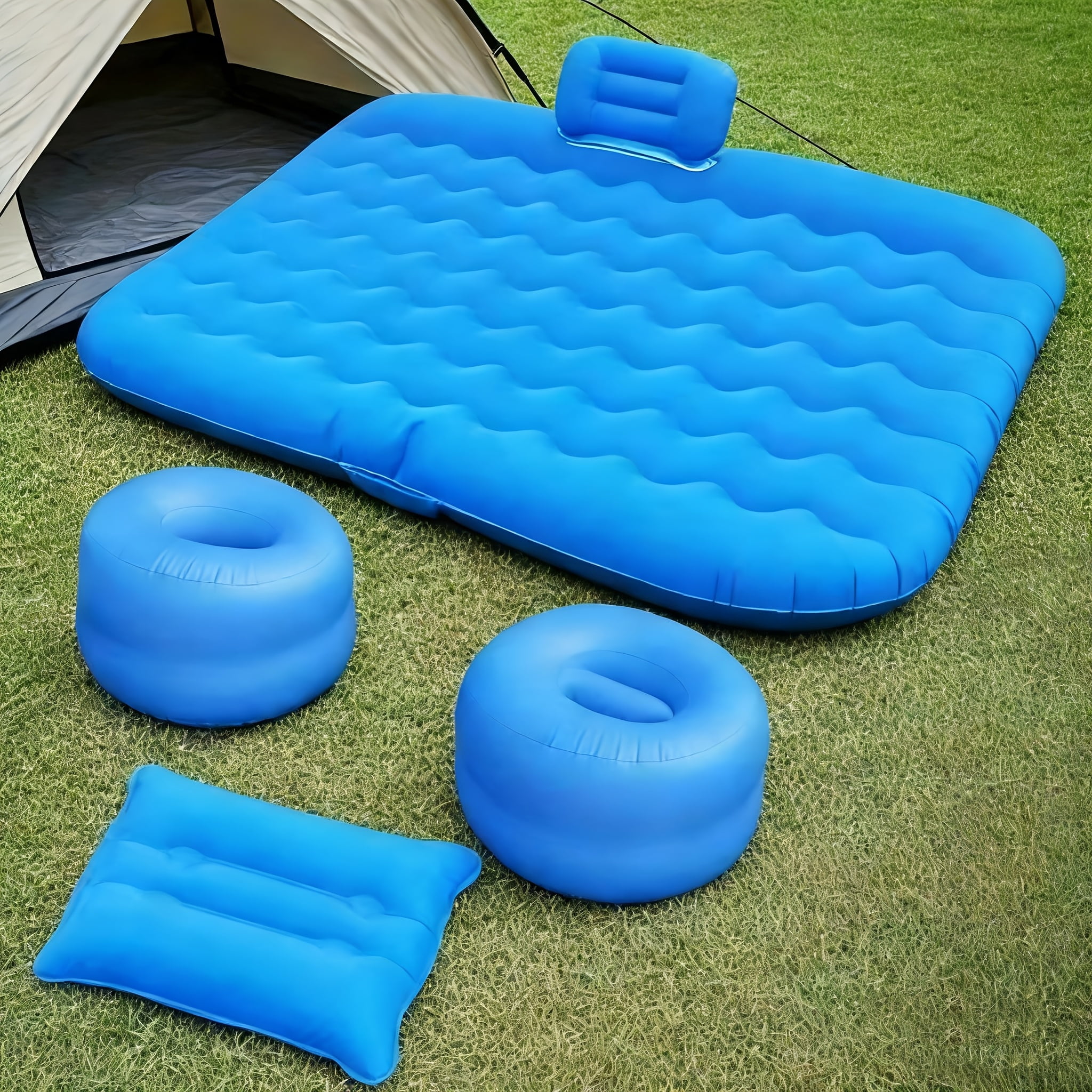 Inflatable Mattress for Car & Truck Back Seat, Portable Vehicle Air Bed for SUVs MPVs, Includes 2 Pillows, Ideal for Camping Road Trips Car Journeys Backpacking Hiking Outdoor Activities