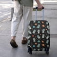 thumbnail image 3 of Black Cartoon Astronaut Dinosaurs Planets Pattern Luggage Cover Fashion Suitcase Cover Baggage Covers Fit 25-28 Inch Luggage (Go Travel), 3 of 5