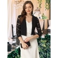 thumbnail image 7 of DARING DIVA Women's Lace Panel Crop Bolero Shrug Dress for Work Office XL Black, 7 of 7
