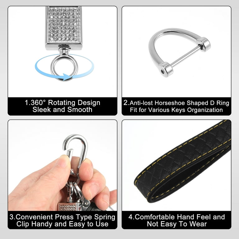 1x Car Keyring Metal Leather Keychain Horseshoe Buckle Purse Bag Key Chain  Ring