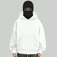 thumbnail image 4 of Towmus Balaclava Hoodie with Built-In Eye Mask, Double Hooded Zip Jacket Wind-resistant Winter Hoodies Sweatshirts, Unisex, 4 of 6