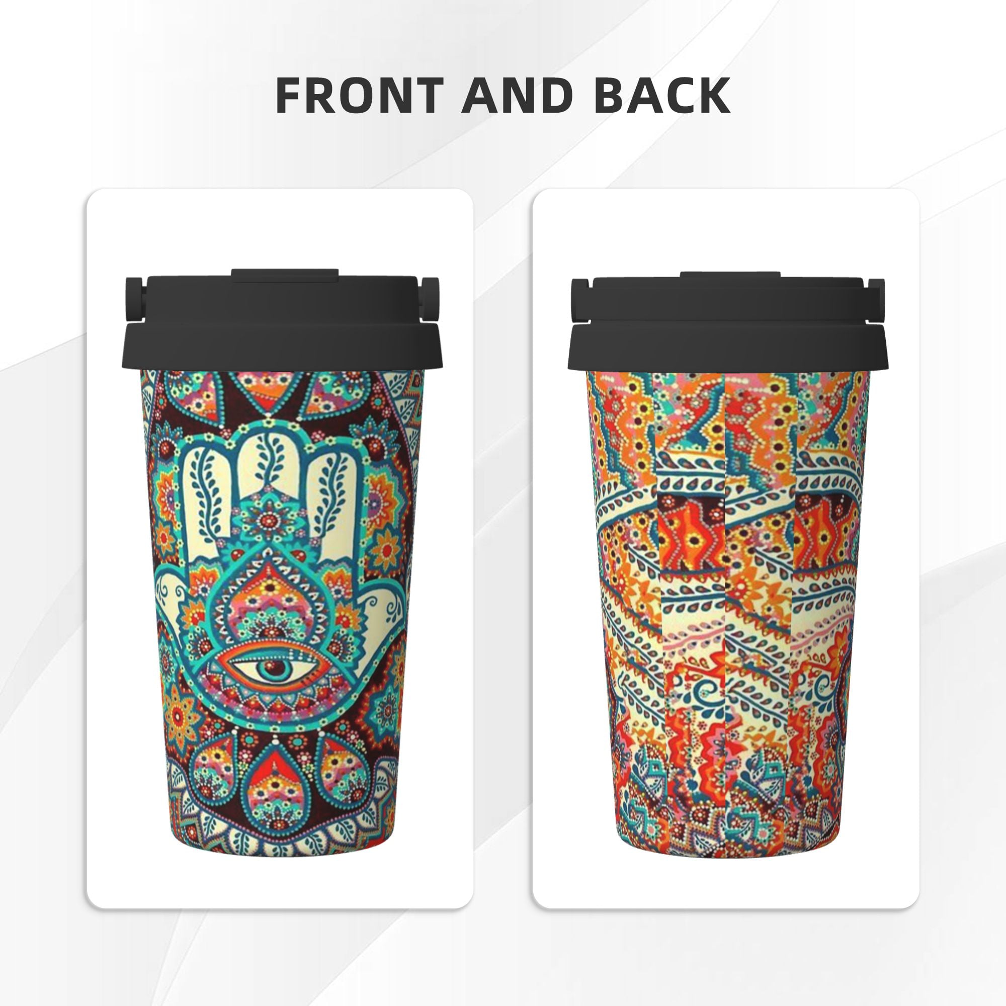 AGH 12oz Sublimation Mugs with Handle, 304 Stainless Steel Sublimation  Coffee Mug with Splash-proof Lid, Vacuum Insulated Travel Beer Tea Mug