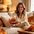 thumbnail image 5 of Fall Glassware Stemless Glasses with 2D Print Pumpkin Maple Leaves Drinking Glasses for Halloween Parties, Thanksgiving Party Home Kitchen Decorations Gifts, 5 of 6