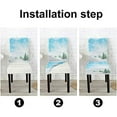 thumbnail image 2 of Christmas Chair Decoration Folding Chair Covers Christmas Snowflakes and Snow Landscape Spandex Stretch Washable Chair Protectors Dining Room Chair Covers Set of 6 Chair Covers for Party, 2 of 6