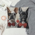 thumbnail image 2 of Qinduosi Watercolor Dog Throw Pillow Covers - Valentine's Day Outdoor Pillow Cases Dogs with Glasses Cushion Covers, 2 of 5