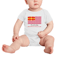 thumbnail image 2 of Proud to Be Macedonian American Flag Baby Bodysuits Newborn Clothes (White, 6-12 Months), 2 of 5